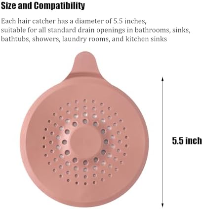 4 Pack Silicone Hair Catcher with Suction Cup for Drains
