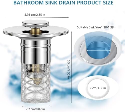 KENYOS 2pcs Bathroom Sink Hair Catcher Drain Stopper