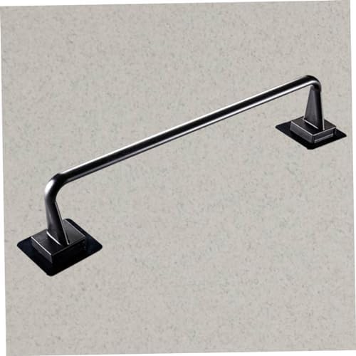 POPETPOP Black Plastic Towel Bar No Drill Towel Rack
