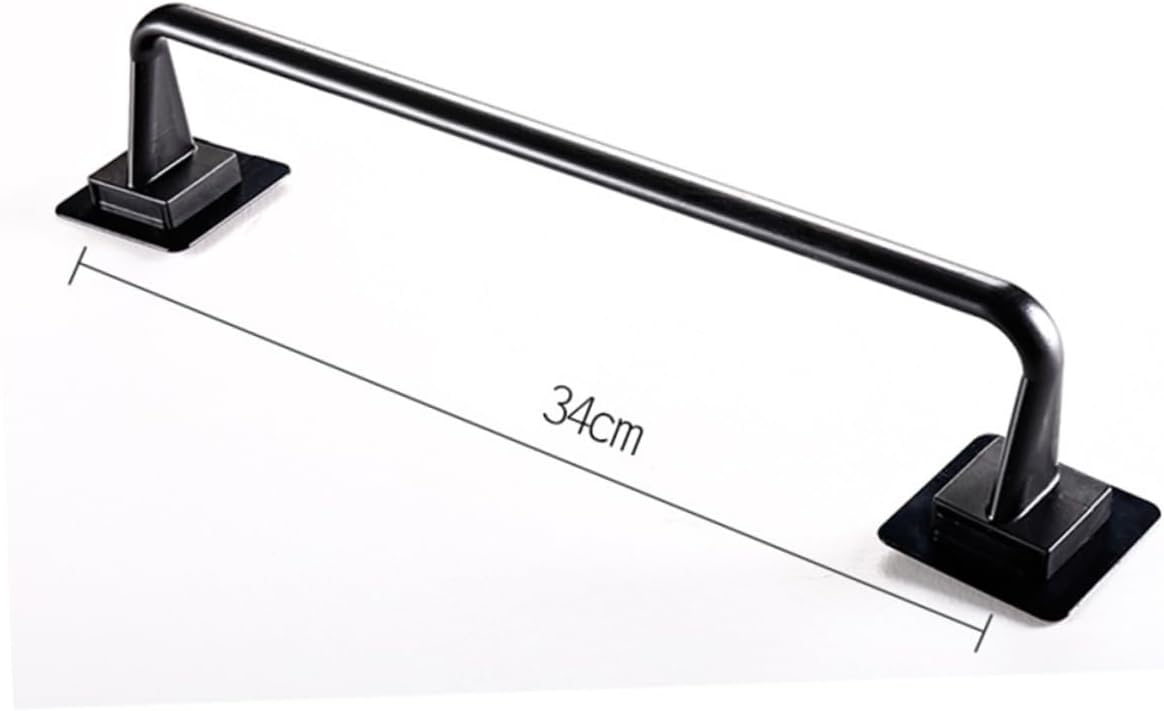 HOMSFOU Minimalist Plastic Towel Bar No Drill Adhesive Holder