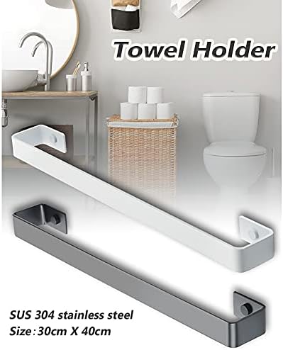 BOCbco 40Cm Towel Rail Black White Wall Mount 1