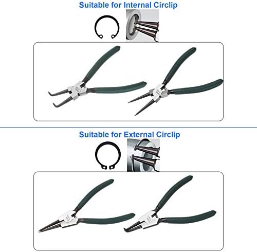 4-Piece 7-Inch Snap Ring Pliers Set for Heavy Duty Use