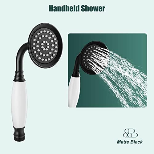 Heyalan Handheld Sprayer Matte Black Brass Showerhead
