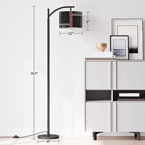 Arc Floor Lamp with Remote Control and Footswitch Black