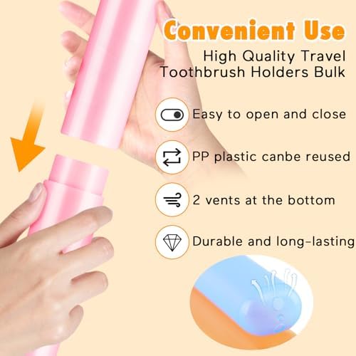 HOFASON 24PCS Travel Toothbrush Holders in Bulk 8x12x08 Inch