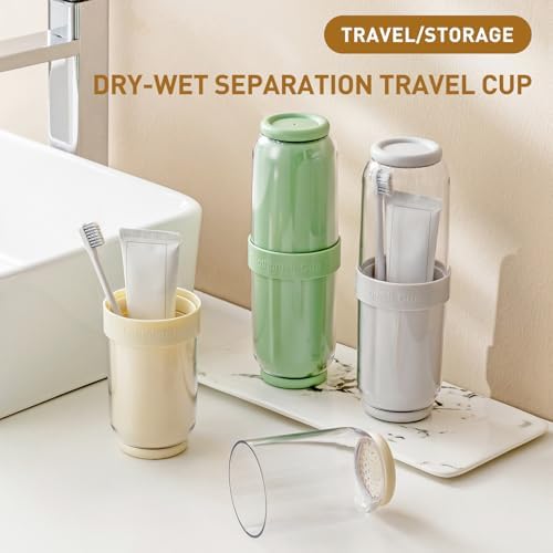 Toothbrush Cup with Cover Travel Case for Brush and Accessories