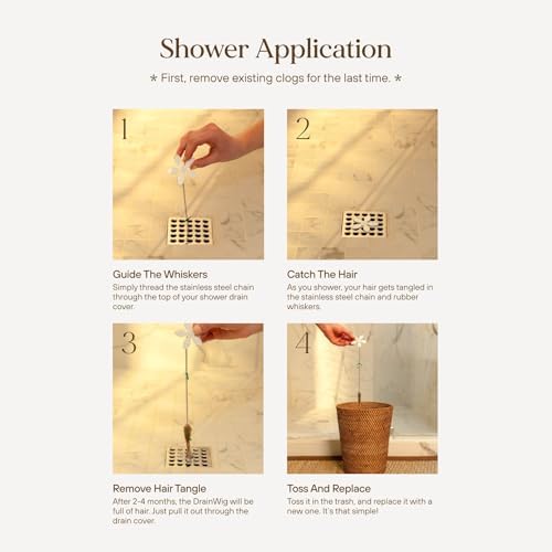 DrainWig Hair Stopper 12-Pack for Showers Sinks and Bathtubs