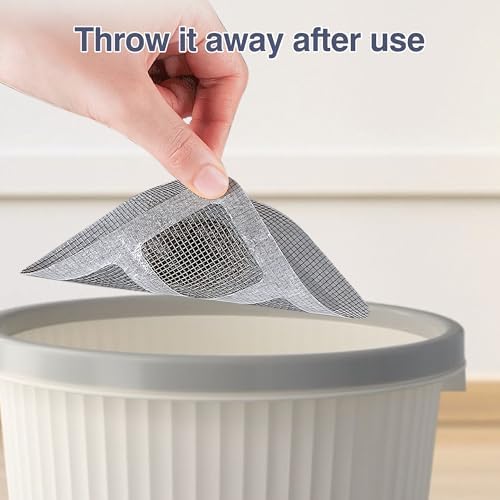 12Pcs Disposable Shower Drain Cover Hair Catcher Mesh
