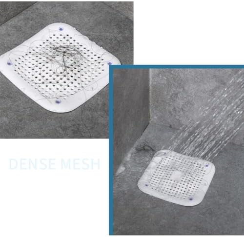 Surakey 2 Pieces Shower Drain Hair Catcher with Suction Cups