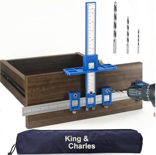 KingCharles Cabinet Handle Jig with 3pcs Drill Bits