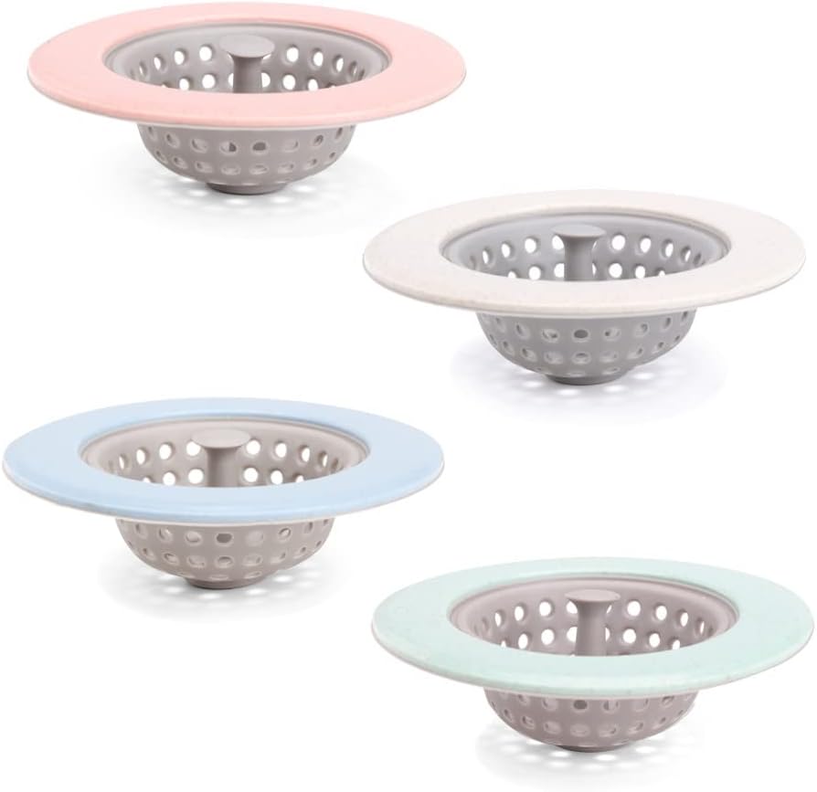 4 PCS Silicone Kitchen Sink Strainer 45 Wide Rim