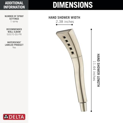 Delta H2Okinetic Handheld Shower Head Brushed Nickel