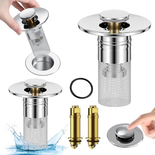 Usofrint Pop Up Sink Stopper Universal Stainless Steel Drain Strainer 1