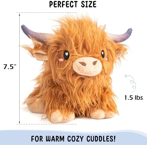 Happy Fuel Highland Cow Microwavable Heating Pad 15lbs