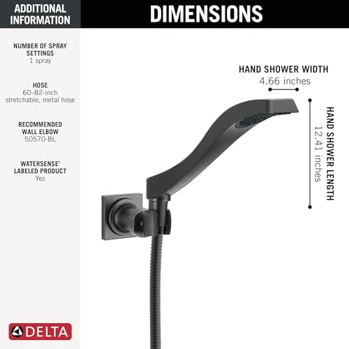 Delta Dryden Handheld Shower Head with Hose Matte Black