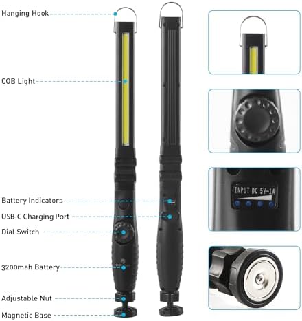 Dr Prepare LED Work Light with 360 Folding and Magnetic Base