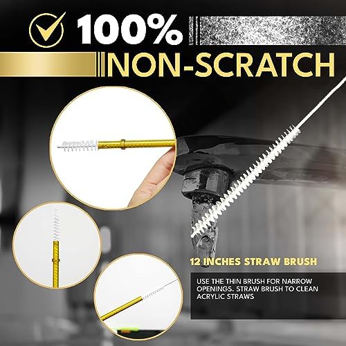Long Bottle Brush Cleaner Set 3-in-1 and Straw Brushes