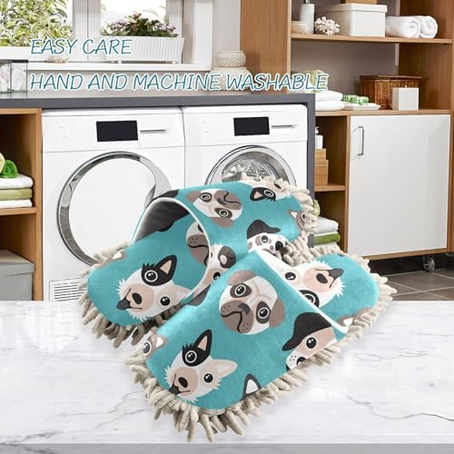 Sinestour Mop Slippers for Floor Cleaning - Unisex Microfiber Dusting Slippers