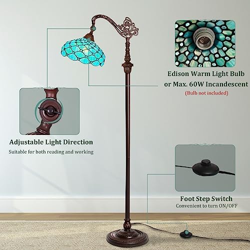 Capulina Tiffany Floor Lamp with Adjustable Angle