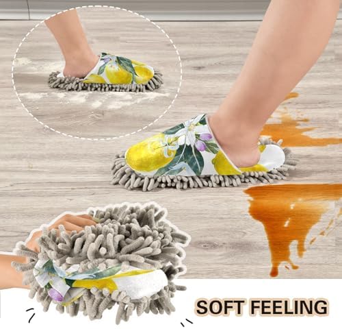 Sinestour Blooming Lemon Mop Slippers for Floor Cleaning 1