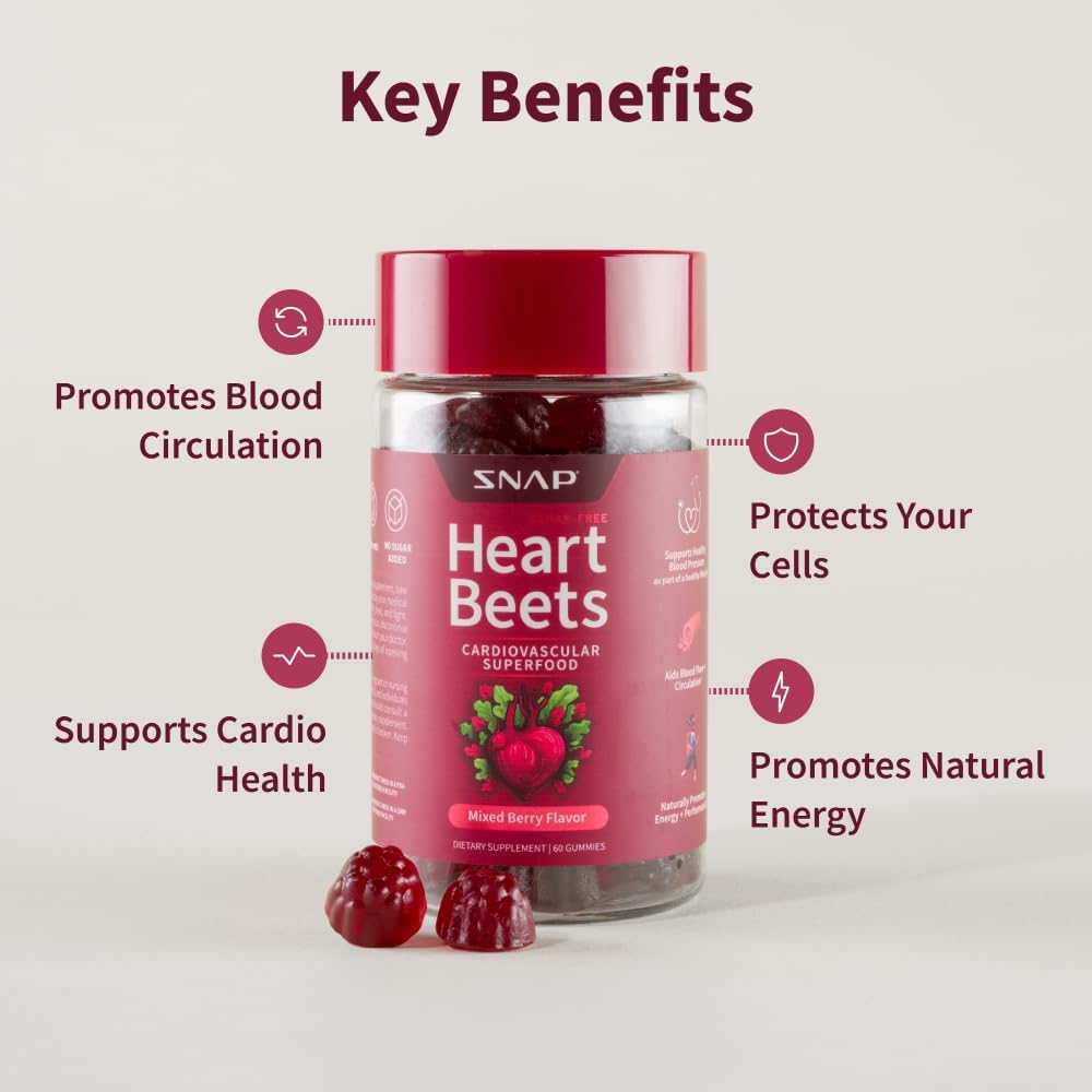 Snap Supplements Heart Beet Gummies 60 Count
