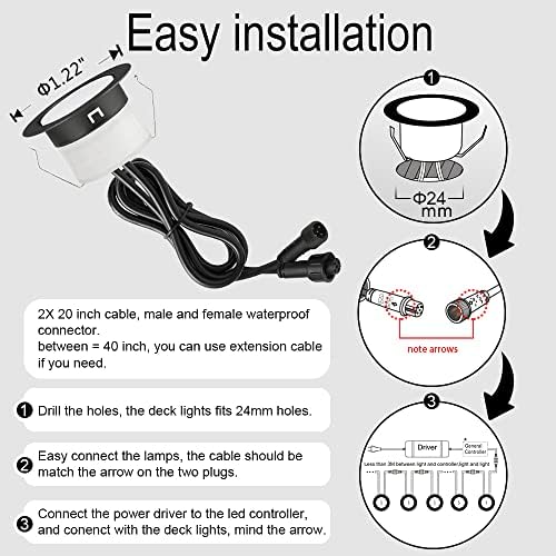 Sumaote 10Pcs LED Deck Light Kit with WiFi Control