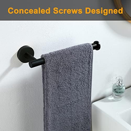 Nolimas 9 Inch Matte Black Towel Holder for Bathroom and Kitchen