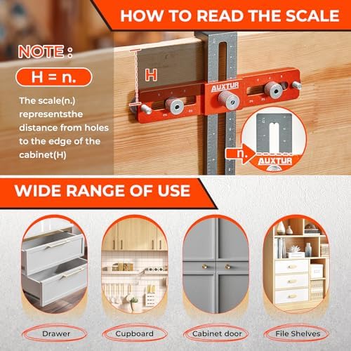 AUXTUR Cabinet Handle Jig with 2 Shims and Alignment Holes