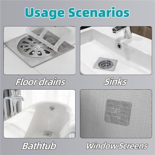 100Pcs Floor Drain Sticker with Hair Catcher