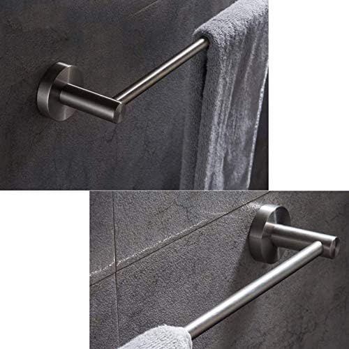 Round Towel Rail Bar for Bathroom Stainless Brushed Finish Single