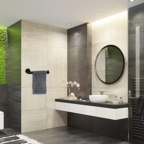 Nolimas 9 Inch Matte Black Towel Holder for Bathroom and Kitchen
