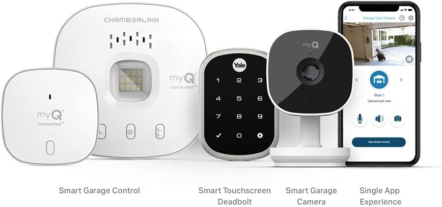 Chamberlain Smart Garage Hub Bundle with Camera and Deadbolt