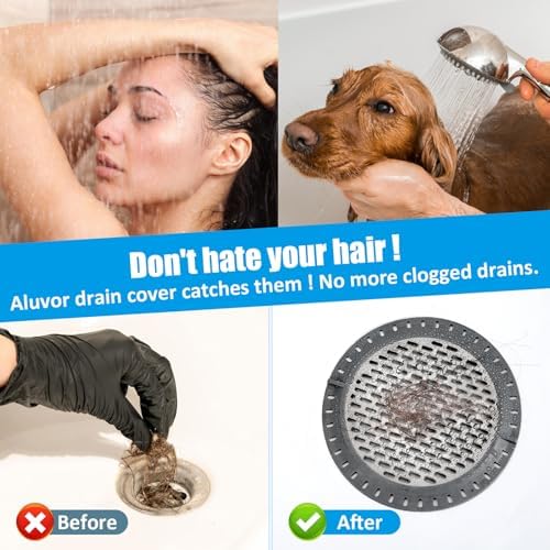 QFGasre 2 Pcs 5 Inch Shower Drain Hair Catchers