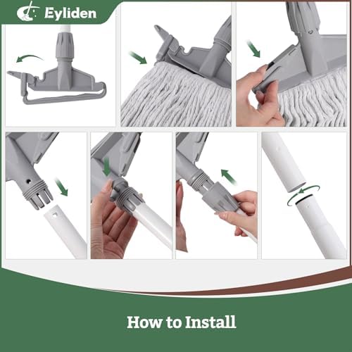 Eyliden Heavy Duty String Mops with 2 Reusable Heads