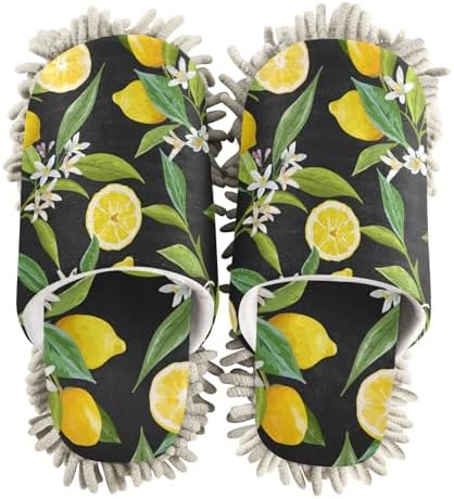 Sinestour Lemon Tree Mop Slippers for Floor Cleaning