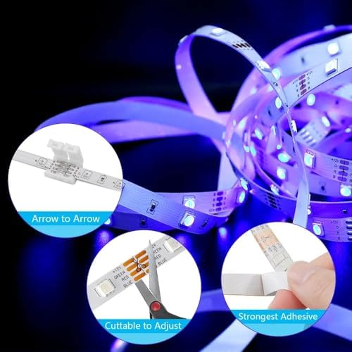 10Packs 4-Pin RGB LED Strip Connectors 10mm Solderless Adapter