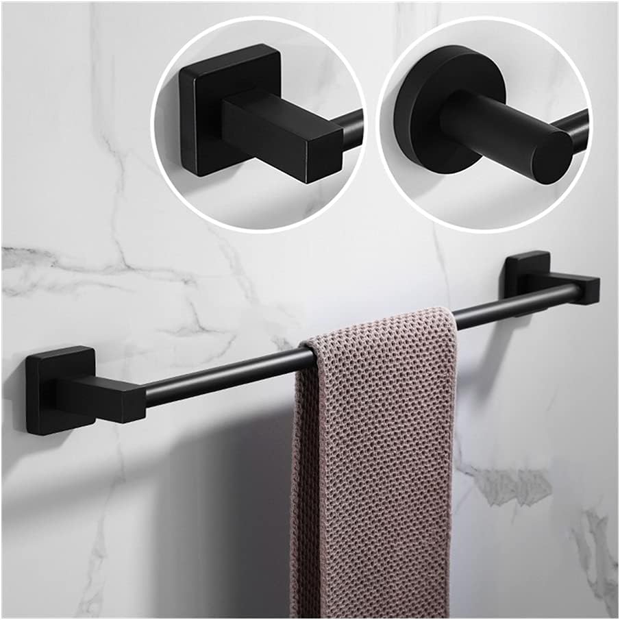 BOCbco 40Cm Black Towel Rail Wall Mount