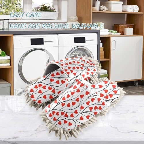 Sinestour Love Heart Tree Mop Slippers for Floor Cleaning
