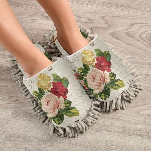 Sinestour Colorful Flower Mop Slippers Cleaning Dusters