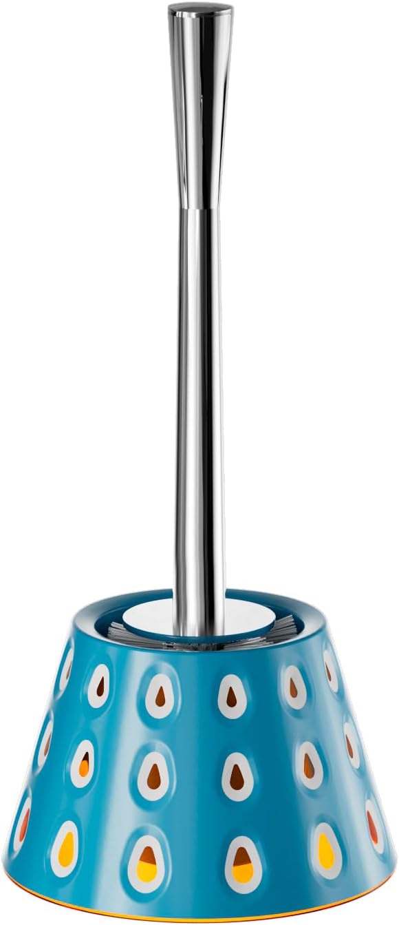 Modern Deep Blue Toilet Brush with Teardrop Pattern