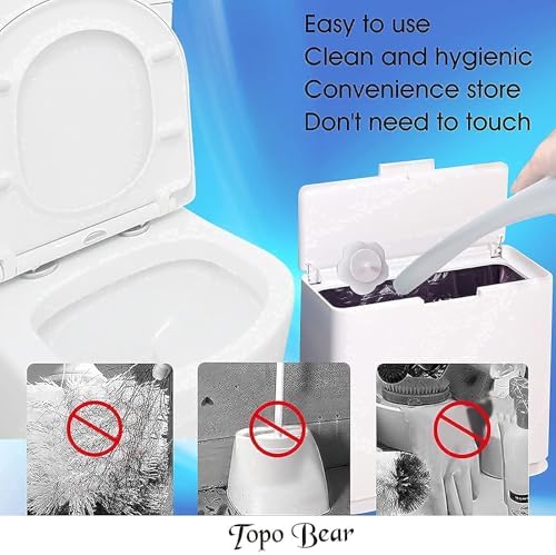 Topo Bear Toilet Brush Holder with 72 Refills and Fresh Scent