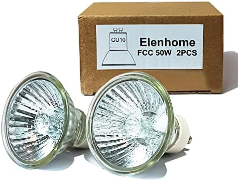 Elenhome 2pcs 50W GU10 Halogen Bulbs 2800K Warm White Dimmable