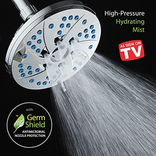 Hotel Spa High Pressure Spiral Rain Shower Head 6 Modes