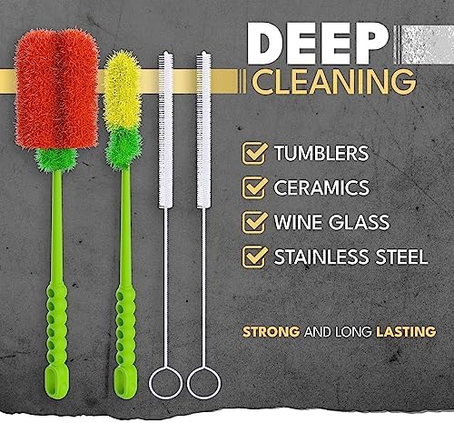 Long Bottle Brush Cleaner Set 3-in-1 and Straw Brushes