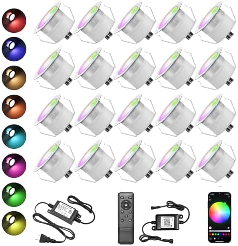 Sumaote LED Deck Light Kit 20-Pack Smart RGB Control