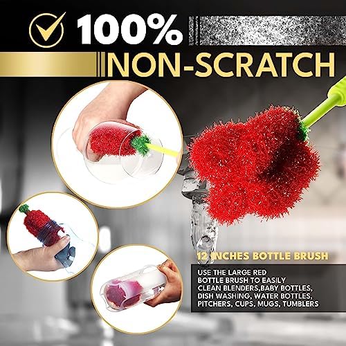 Long Bottle Brush Cleaner Set 3-in-1 and Straw Brushes