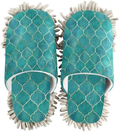 Sinestour Teal Mop Slippers for Floor Cleaning