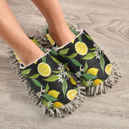 Sinestour Lemon Tree Mop Slippers for Floor Cleaning