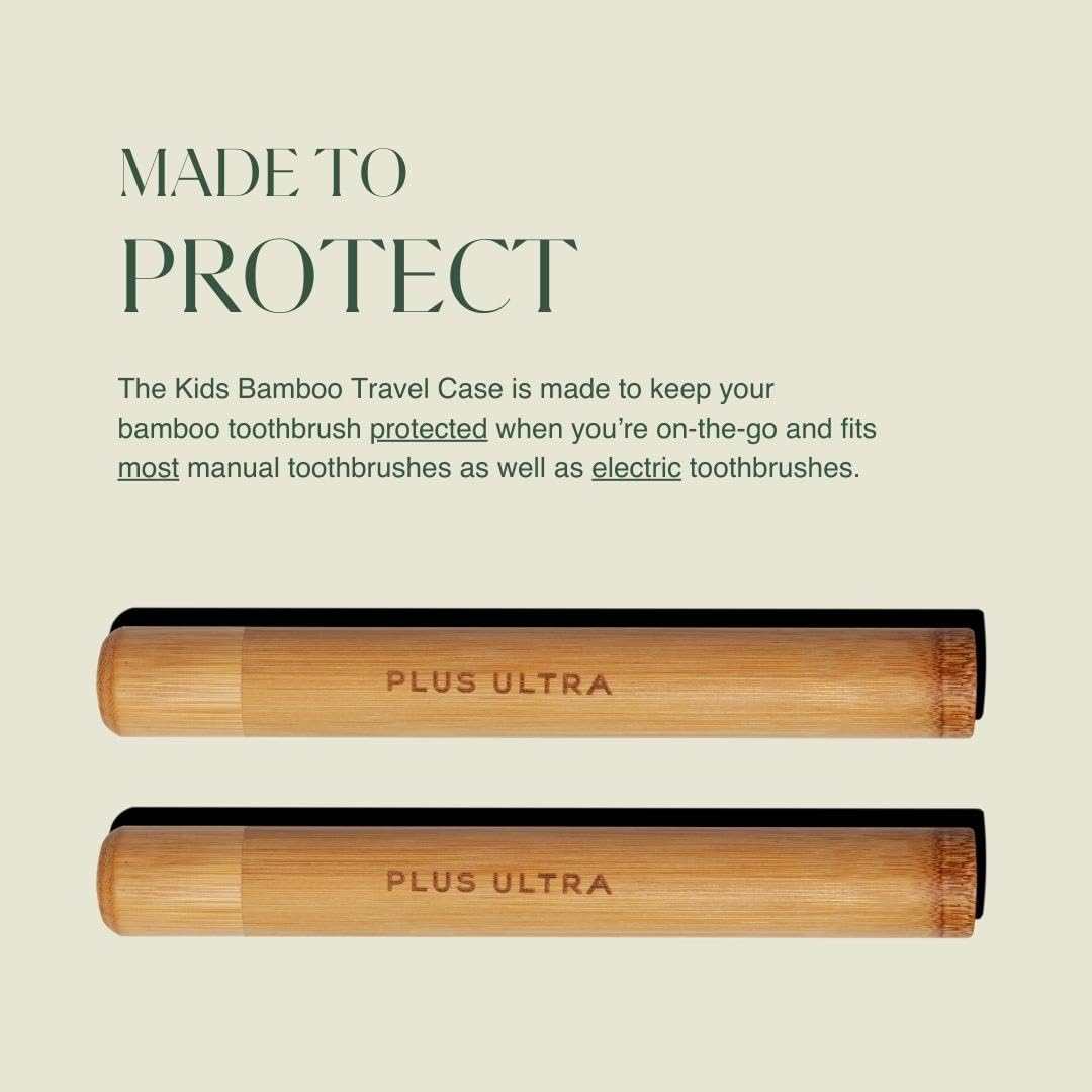 Plus Ultra Kids Portable Bamboo Toothbrush Case