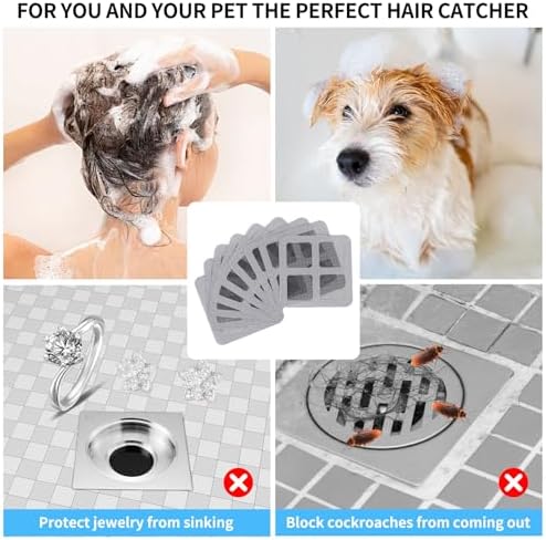 TUMEYET 50-Pack Drain Hair Catcher Sticker 39x39 Inch
